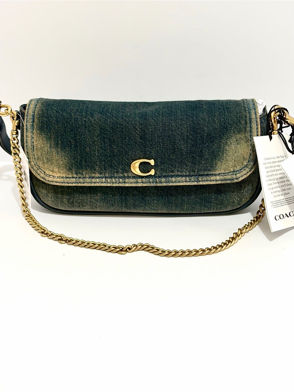 Coach Brook Flap Chain Bag In Loved Denim NWT!!!!!!